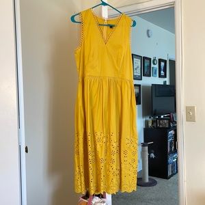 Cute spring/summer yellow-gold embroidered dress from Ann Taylor. Never worn.